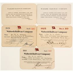 Five Wabash Railway Company Passes  (60341)