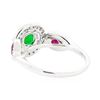 Image 3 : 1.73 ctw Tsavorite Garnet, Ruby and Diamond Ring - 18KT White Gold