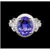 Image 2 : 14KT White Gold 6.59 ctw Tanzanite and Diamond Ring