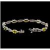 Image 3 : 14KT White Gold 7.68 ctw Multicolor Sapphire and Diamond Bracelet