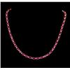 Image 1 : 23.00 ctw Pink Tourmaline and Diamond Necklace - 14KT Yellow Gold