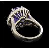 Image 3 : GIA Cert 11.27 ctw Tanzanite and Diamond Ring - 14KT White Gold