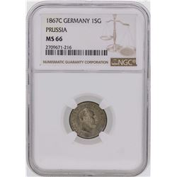 1867C Germany 1 Silber Groschen Prussia Coin NGC MS66