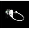 Image 3 : 0.63 ctw Pearl and Diamond Ring - 14KT White Gold