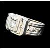 Image 1 : 0.60 ctw Pave Set Buckle Design Ring - 14KT White Gold