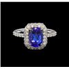 Image 2 : 14KT White Gold 1.97 ctw Tanzanite and Diamond Ring