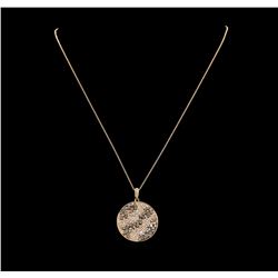 1.65 ctw Brown and White Diamond Pendant & Chain - 14KT Rose Gold