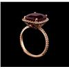 Image 4 : 9.70 ctw Ruby and Diamond Ring - 14KT Rose Gold