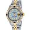 Image 1 : Rolex Ladies 2 Tone 14K Blue MOP Diamond & Sapphire Datejust Wriswatch