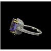 Image 3 : 4.76 ctw Tanzanite and Diamond Ring - 18KT White and Yellow Gold