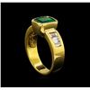 Image 4 : 2.40 ctw Emerald and Diamond Ring - 18KT Yellow Gold