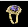 Image 4 : 2.76 ctw Tanzanite and Diamond Ring - 14KT Yellow Gold