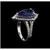 Image 4 : 4.52 ctw Tanzanite and Diamond Ring - 14KT White Gold