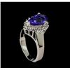 Image 4 : 2.5 ctw Tanzanite and Diamond Ring - 14KT White Gold