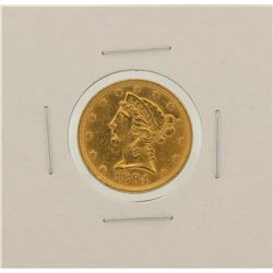 1894 $5 Liberty Head Half Eagle Gold Coin