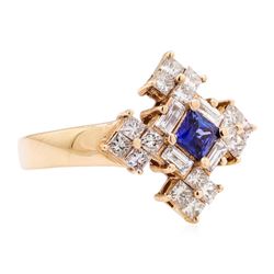 1.16 ctw Sapphire And Diamond Ring - 14KT Rose Gold