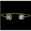 Image 1 : CZ Open Bangle Bracelet - Gold Plated