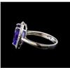 Image 3 : 14KT White Gold 3.76 ctw Tanzanite and Diamond Ring