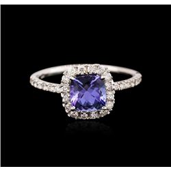 14KT White Gold 1.36 ctw Tanzanite and Diamond Ring