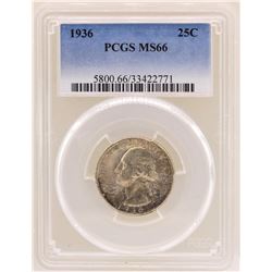 1936 Washington Quarter Coin PCGS MS66