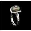 Image 4 : 1.46 ctw Pearl and Diamond Ring - 14KT White Gold