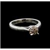 Image 1 : 14KT White Gold 0.67 ctw Round Cut Fancy Brown Diamond Solitaire Ring