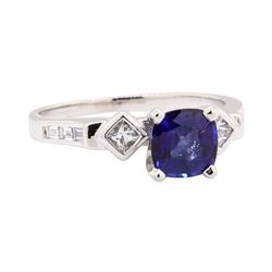 1.00 ctw Sapphire and Diamond Ring - Platinum