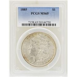 1885 $1 Morgan Silver Dollar Coin PCGS MS65