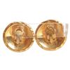 Image 4 : Chanel Gold CC Round Quilted Large Vintage Clip On Earrings