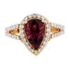 Image 2 : 3.40 ctw Rubellite And Diamond Ring - 18KT Rose Gold