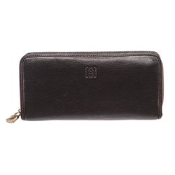 Loewe Black Leather Long Zip Wallet