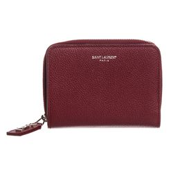 Saint Laurent Burgundy Leather Folio Compact Wallet