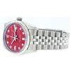 Image 4 : Rolex Mens Stainless Red Diamond 36MM Datejust Wristwatch