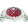 Image 5 : Rolex Mens Stainless Red Diamond 36MM Datejust Wristwatch