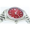 Image 6 : Rolex Mens Stainless Red Diamond 36MM Datejust Wristwatch