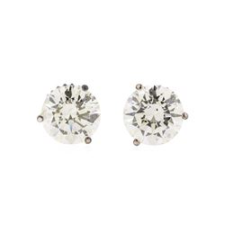 4.14 ctw Diamond Earrings - 14KT White Gold