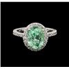 Image 2 : 2.75 ctw Emerald and Diamond Ring - 14KT White Gold