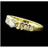 Image 1 : 0.50 ctw Diamond Pyramid Ring - 14KT Yellow Gold