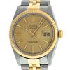 Image 1 : Rolex Mens 2 Tone 14K Champagne Index 36MM Datejust Wristwatch