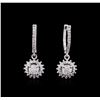 1.52 ctw Diamond Earrings - 14KT White Gold