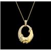 Image 2 : 0.74 ctw Diamond Pendant & Chain - 14KT Yellow Gold