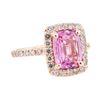 2.43 ctw Pink Sapphire And Diamond Ring - 14KT Rose Gold