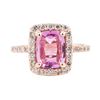 Image 2 : 2.43 ctw Pink Sapphire And Diamond Ring - 14KT Rose Gold