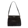 Fassbender Black Croc Vintage Leather Handbag