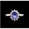 Image 2 : 14KT White Gold 1.06 ctw Tanzanite and Diamond Ring