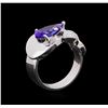 Image 4 : 2.10 ctw Tanzanite and Diamond Ring - 14KT White Gold