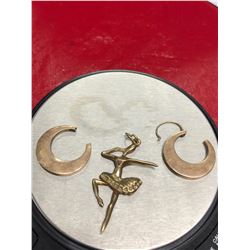 14kt Gold Charm and Earrings