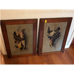 Folk Art Antique Oil Paintings, Signed