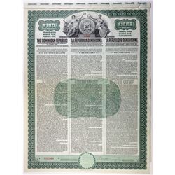 Dominican Republic 1908 Specimen Bond.