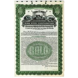 Rima Steel Corp. 1925 Specimen Bond.